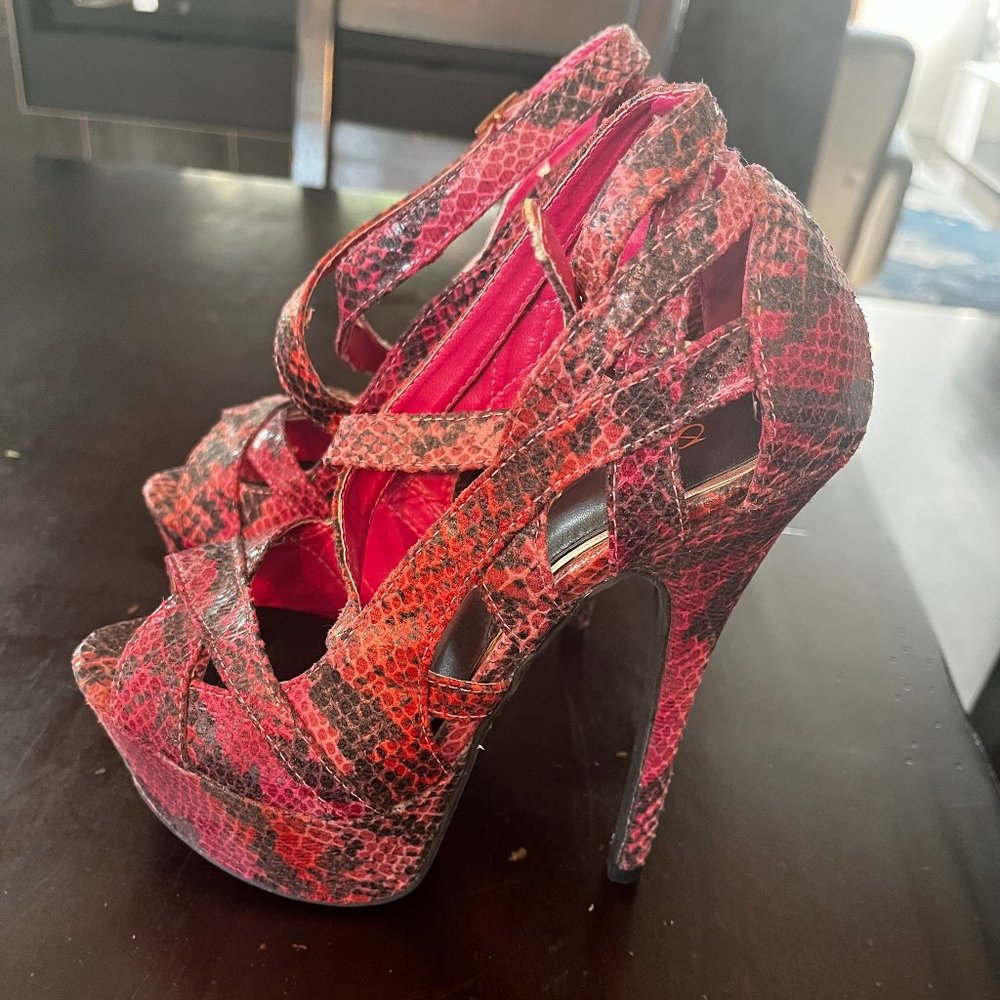 Heels, Pink Snakeskin size 7